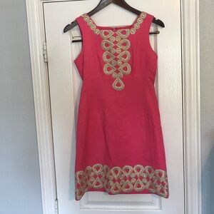 Lilly Pulitzer Pink Dress with Gold Accents